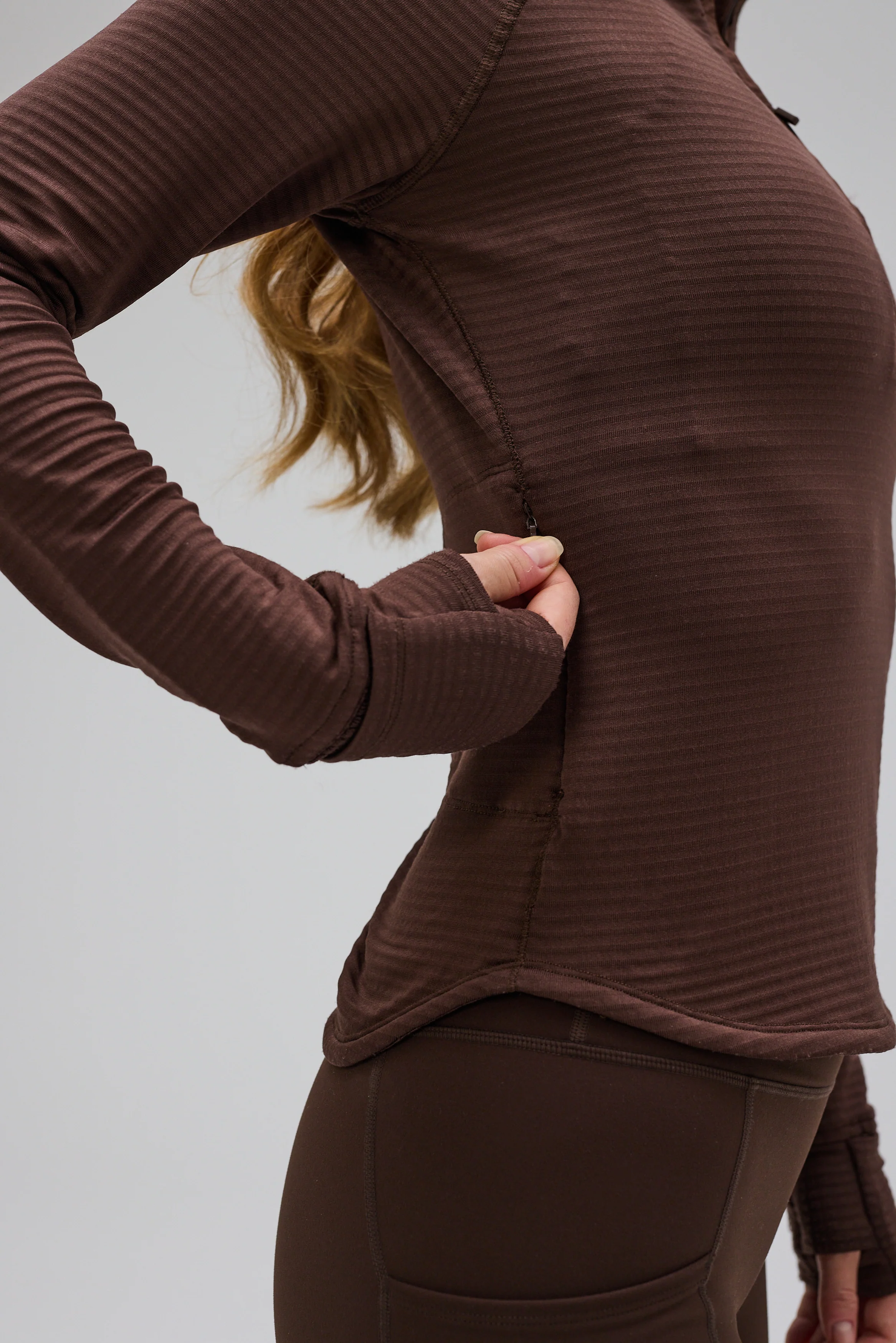 Core Half Zip Long Sleeve - Pecan Brown - Image 6