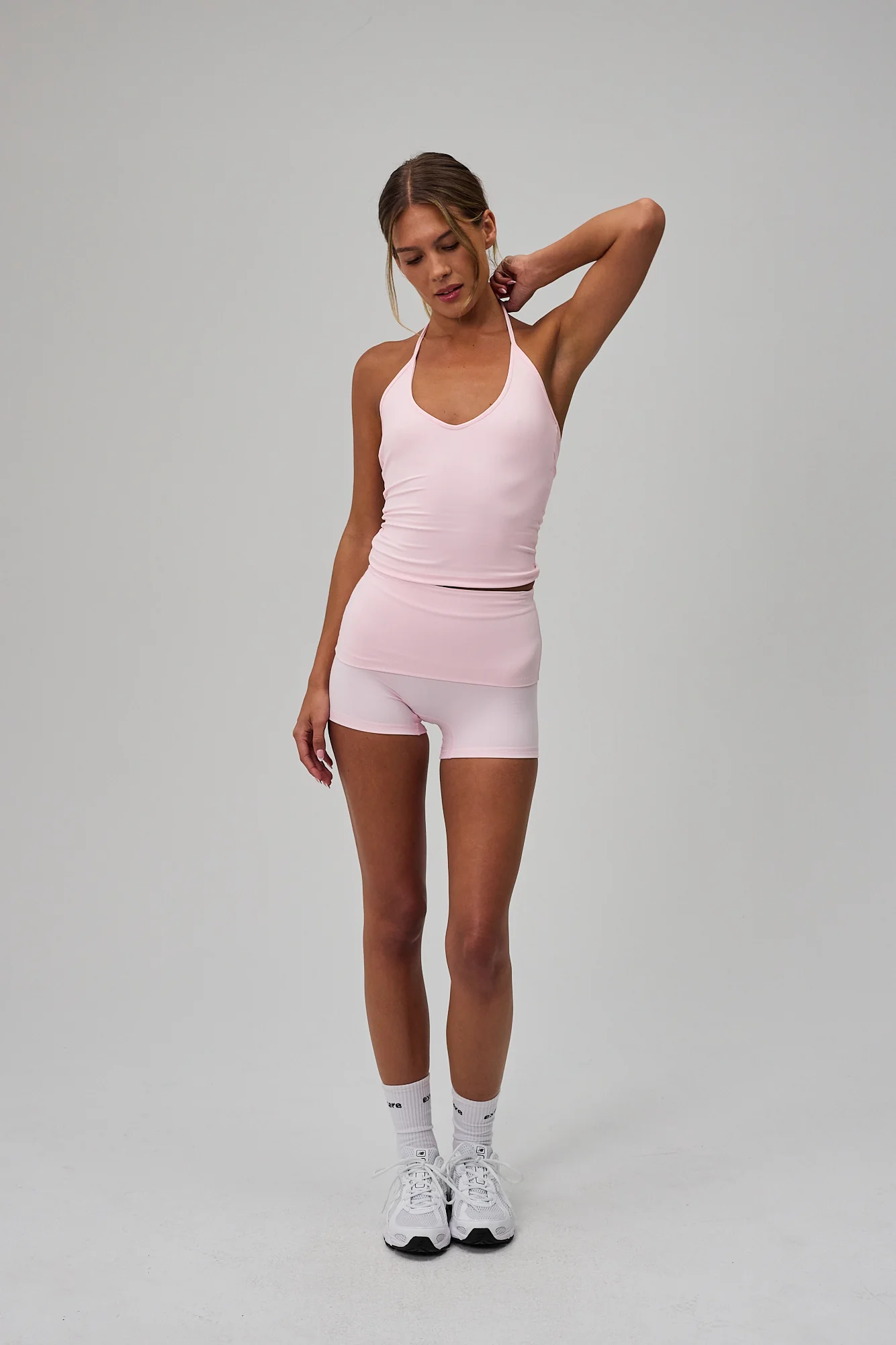 Neaty Fold Over Shorts - Soft Pink