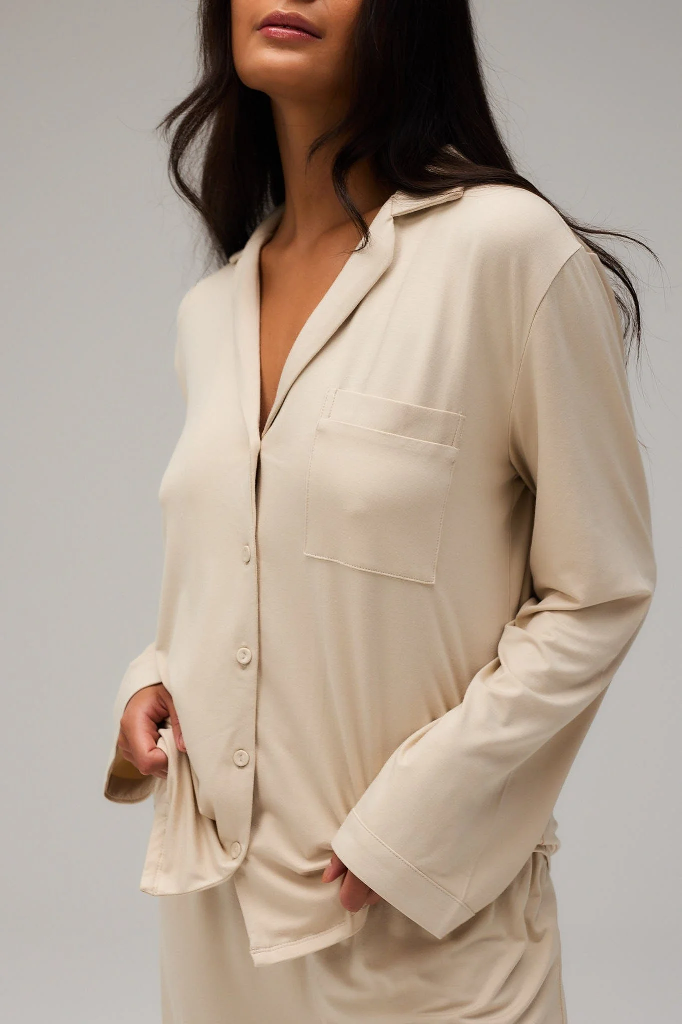 Pyjamas Blouse - Oatmilk - Image 5