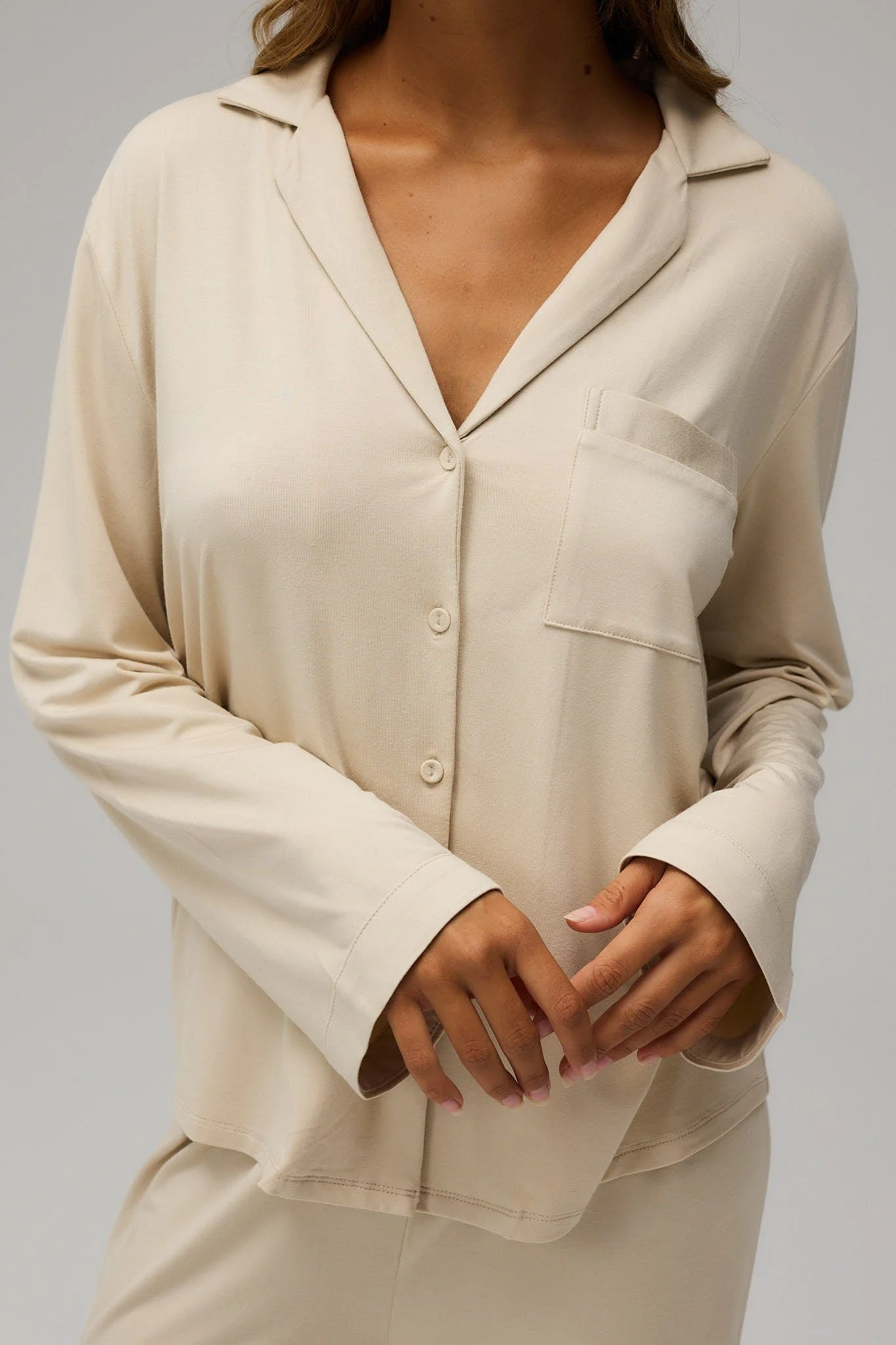Pyjamas Blouse - Oatmilk - Image 9