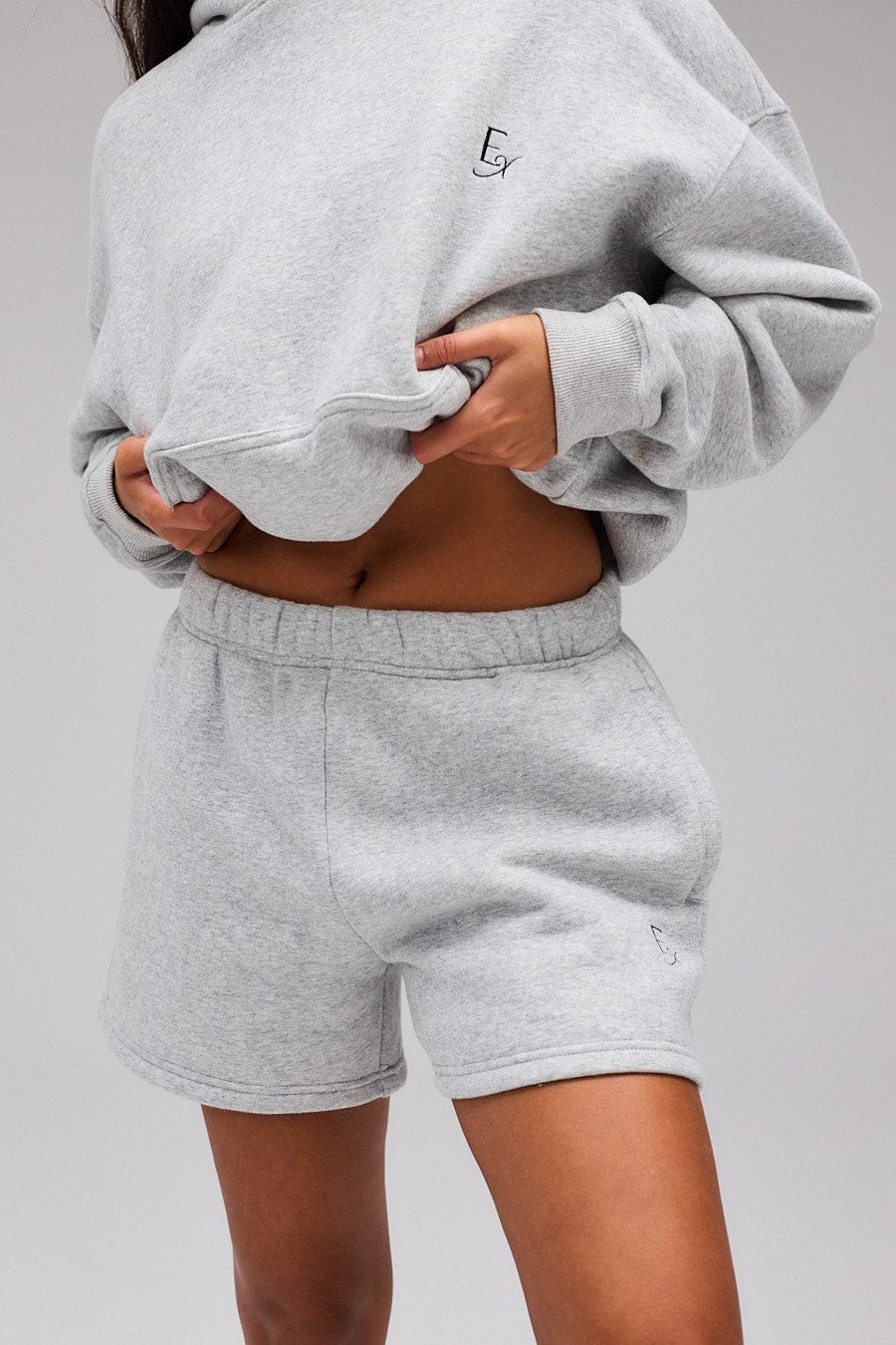 Sweat Shorts - Grey Melange - Image 5